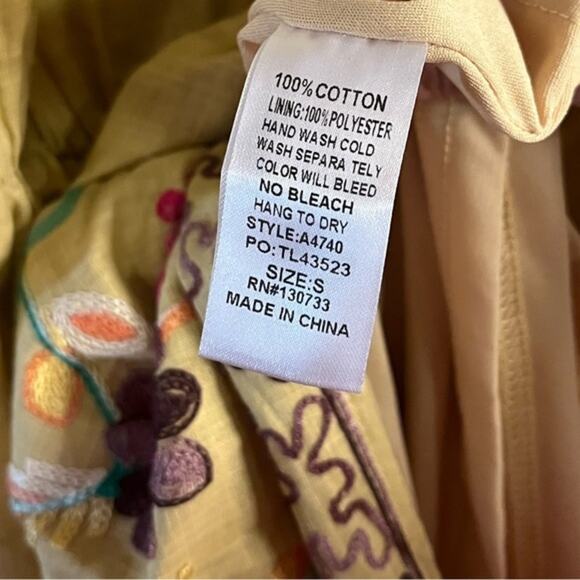Bluheaven Gold‎ Floral Embroidered Romper Size Small - Picture 13 of 13